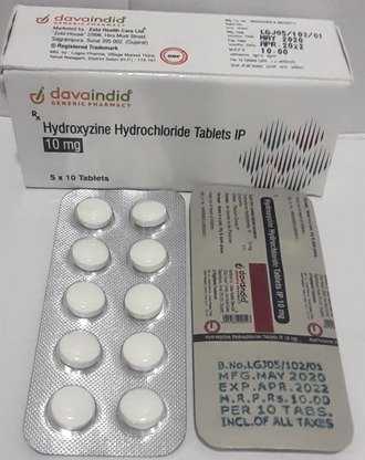 Hydroxyzine Hydrochloride Ip 10mg Tab - Generic Davai